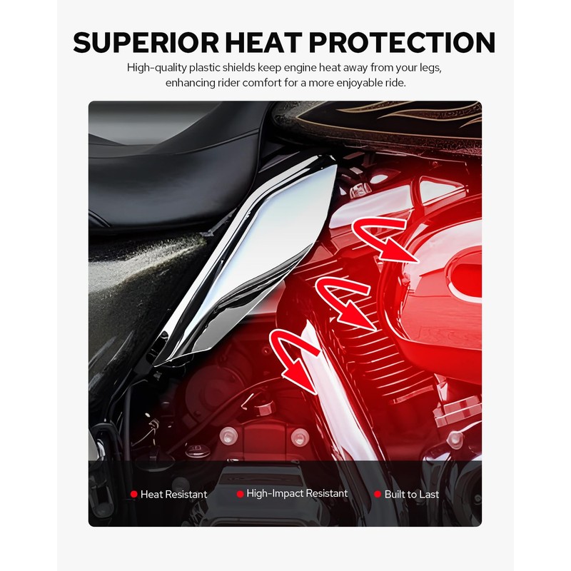 Benlari Mid Frame Air Heat Deflectors Compatible for Harley Touring