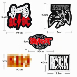 5 pezzi Hard Rock Band Patch Heavy Metal Patch da cucire/stirare per giacche, t-shirt, jeans