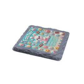 Easter Bunny Festive Slate Coaster (slco-kf25-chicksandchochg)