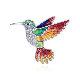 DAYLINLOVE Hummingbird Brooch 925 Sterling Silver Hummingbird Brooch Hummingbird Jewellery Gifts for Women Girls Hummingbird Lovers, Sterling Silver, No gemstone
