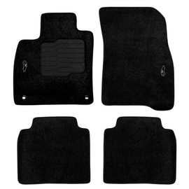 ecoMats Carpet Floor Mats for 2023 2024 2025 Honda Accord, with Driver Heel Pad, Safety Locks, Front and Rear Set, Black