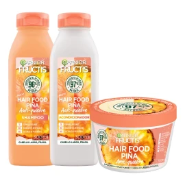 🍍💖 Garnier Fructis Hair Food Piña | Kit Rutina Completa para Pelo Largo, Antiquiebre y Fortificante ✨🌿