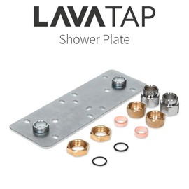 LavaTap - 15mm x 1/2" BSP Shower Fixing Plate Kit for Bar Mixer Valves 150mm Centres Concealed Wall Mount Bracket with Brass Fittings for Thermostatic Shower Mixer Plumbing Installation
