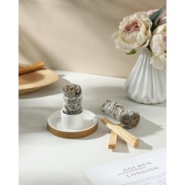 Sage Holder for Burning, White Sage Tray, Smudge Bowl, Sage Bundle Burner, Ceramic Sage Bowl, Smudging Burn Bowl for Sage, Ideal for Smudging Palo Santo Candles, Simple, Sturdy, Terracotta