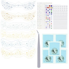 9 Pcs Gold Silver Glitter Freckles Face Gems Jewels Tattoo Pearl Sparkle Makeup for Women Half Magic Stickers Fairy Mermaid Festival Rave Party Accessories Tattoo Women Kit Patches Freckle Sparkles