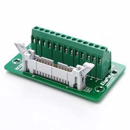 Molence IDC26 2x13 Pins 0.1" Male Header Breakout Board, C45 DIN Rail Mounting Terminal Block Connector for PLC MCU
