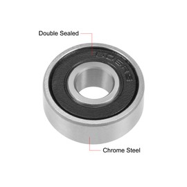sourcing map 606-2RS Deep Groove Ball Bearing 6x17x6mm Double Sealed Chrome Steel Bearings 2-Pack