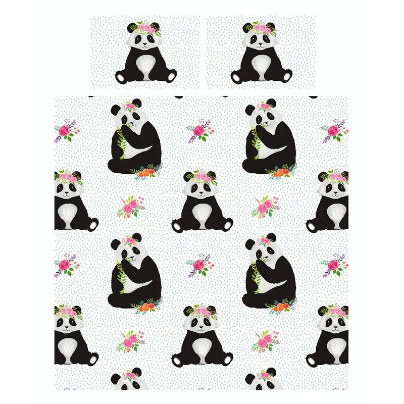 Rapport Home Rapport Panda Fun-Filled, Duvet Set, Cotton, Multi,2 pieces,