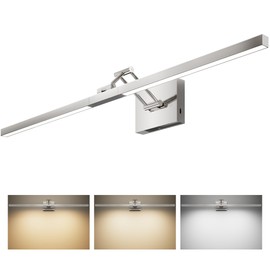 VONLUCE 36" LED Bathroom Vanity Light, 3CCT Modern LED Vanity Lights with 360° Rotatable Head Swing Arm, 15.4W Bathroom Light Fixture Over Mirror, LED Lights for Bathroom Bedroom, Brushed Nickel