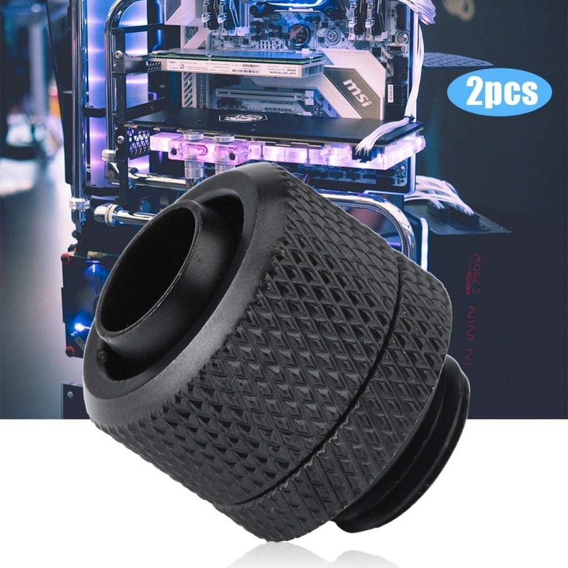 ASHATA Water Cooling Compression Fitting 2PCS G1/4 Thread Flexible Tube