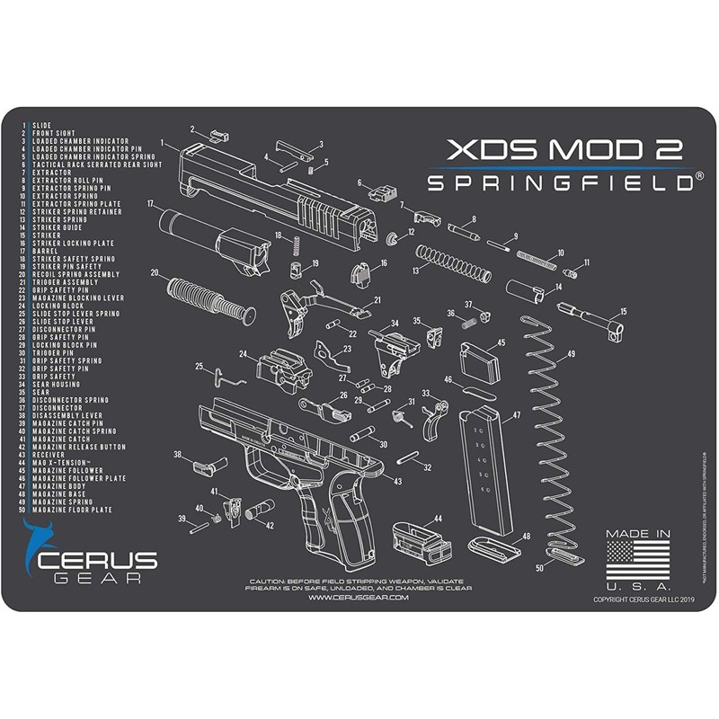 EDOG Springfield Armory XDS MOD 2 CERUS Gear Schematic (Exploded