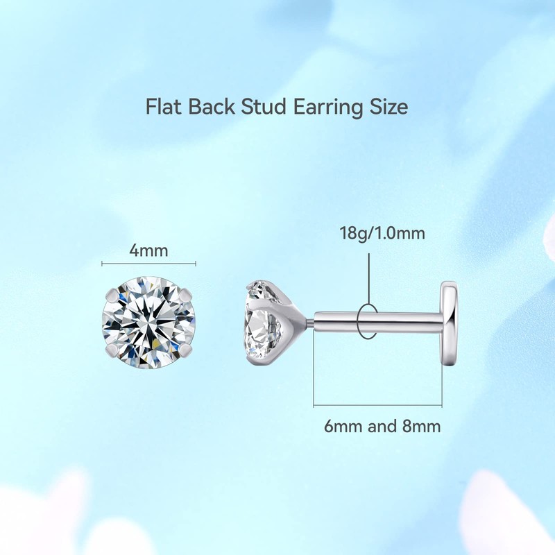 Limerencia G23 Hypoallergenic 18g Flat Back Stud Earrings | F136