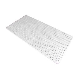 SAFELAND- Non-Slip Bath, Shower, Tub Mat, TPR Material, Eco-Friendly, Non-PVC, Machine Washable, No Odor, with Powerful Suction Cups and Drain Holes, Euro Tile (15"x30" White)