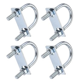 TOP-VIGOR 4 sets M8 Round U-Bolts, 35mm Inner Width 75mm Length Steel U-Bolts with Nut, Plate for Building Installations Mechanical Parts Connection Cehicles Ships