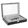 UTEN 24 Slots Watch Box Large PU Leather Jewelry Organizer