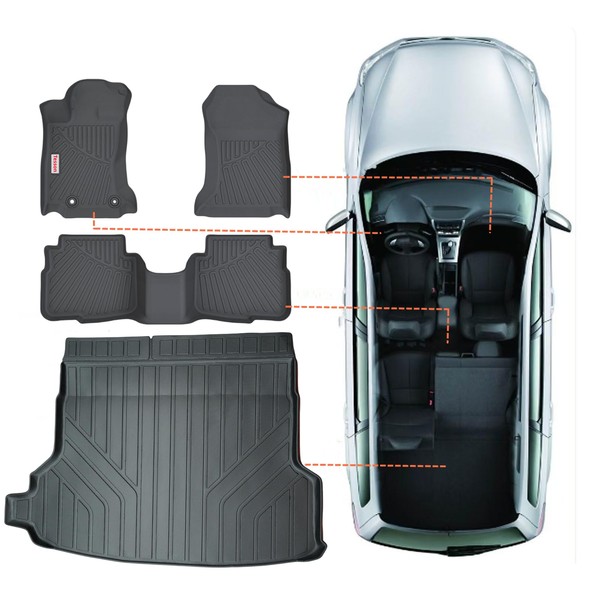 Tesson Floor Mats 2 Row Liners Set &Cargo Liners Custom
