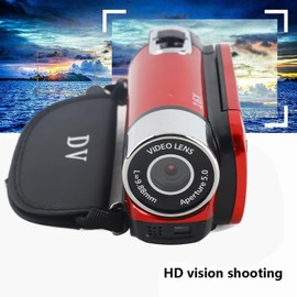 Cuifati Digital Camcorder, 16x Full HD Rotation DV Camera, Video Camera for Vintage Handheld Video Camera, Professional Video Camera for Home Parties, Outdoor Picnics (Red)