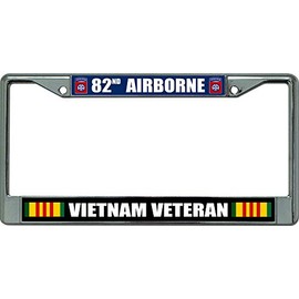 82nd Airborne Vietnam Veteran Chrome License Plate Frame