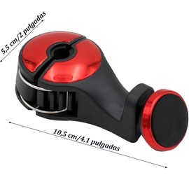 Swanote Gancho para asiento de coche 2 en 1 para carteras y bolsos con soporte para teléfono móvil, caja de almacenamiento para reposacabezas de coche, antivibración, silencioso, universal (rojo)