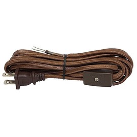 iLightingSupply 56-8830-45 Rayon Covered Lamp Cord Set with Switch Installed, Brown Rayon