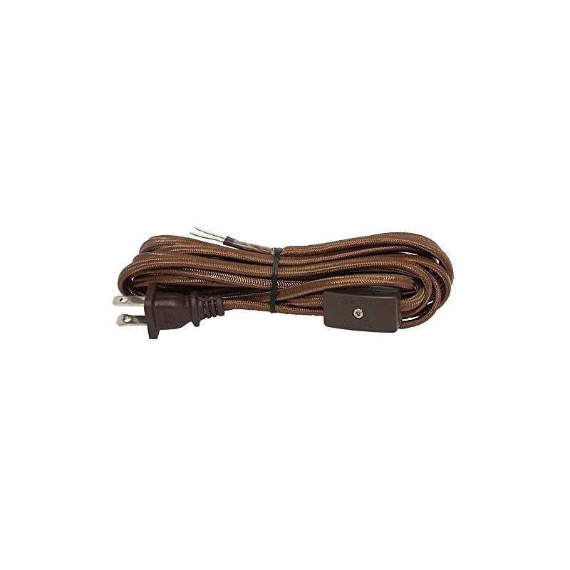 iLightingSupply 56-8830-45 Rayon Covered Lamp Cord Set with Switch Installed,