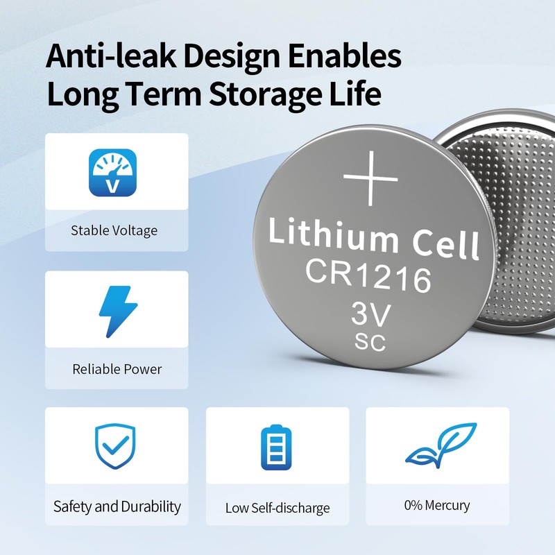 Fuspower CR1216 Watch Battery CR 1216 Battery 3V Lithium Button