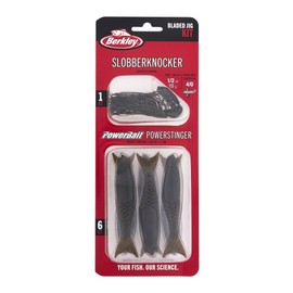Berkley Slobberknocker and Power Stinger Kit, Green Pumpkin, 1/2 oz., Innovative Design Drives Consistent Vibration Through Entire Trailer, Jig and Swimbait for Bass Fishing, Fusion19 Hook