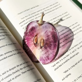 5pc Grape, Apple, and Fig Fruit-shaped Acrylic Bookmark - Semi-transparent Page Marker, Cute Book Accessory, Back-to-school GiftColor: Multicolor-8 5pcs, Size: H:8cm