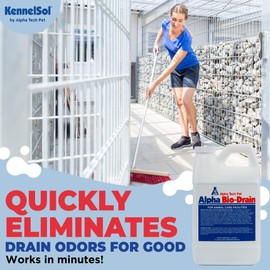 KennelSol Bio-Drain Cleaner and Pet Odor Remover | Eliminates Pet Odors in Minutes | 1/2 Gallon Bottle by Alpha Tech Pet