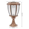 Garden Yard LED Exterior Solar Powered Pillar Light Lantern Landscape