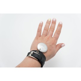 Handmade Black Leather Bracelet/Choker with Hand Carved Wooden Element