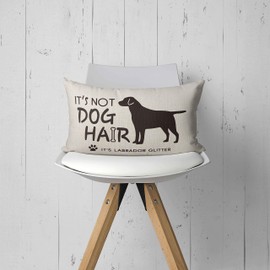Mancheng-zi Funny Quotes It's Not Dog Hair It's Labrador Glitter Rectangle Pillow Case, Dog Lover Gifts, Linen Cushion Cover for Sofa Couch Bed, 20X12 Inch Funny Labrador