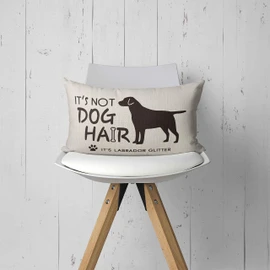 Mancheng-zi Funny Quotes It's Not Dog Hair It's Labrador Glitter Rectangle Pillow Case, Dog Lover Gifts, Linen Cushion Cover for Sofa Couch Bed, 20X12 Inch Funny Labrador