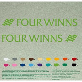 Pair 12" Four Winns compatible replacement Decal Vinyl Stickers * Lime Green * Vinyl Stickers Boat Outboard Motor Lot of 2