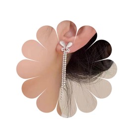 Boho Butterfly Stud Earrings Vintage Enamel Butterfly Stud Earrings Fashion Large Pearl Drop Earrings Jewellery for Women and Girls, Alloys, Cubic Zirconia