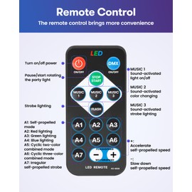 Disco Ball, riyo 360° Rotating Sound Activated Disco Light Party Light with Remote Control, Disco Light for Indoor Birthday Dance Karaoke Decoration (2 Packs)