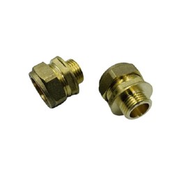 UKDeals Direct 22mm Compression by 1/2'' BSP Brass Male Iron Coupler (Pair), 3x3x3cm