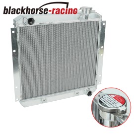 BLACKHORSE-RACING For 1958-1984 Toyota Land Cruiser FJ40 FJ45 3 Row Radiator+ 2X 10" Slim Push Fan