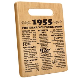 70th Birthday Gifts for Women Men, Happy 70 Year Old Birthday Gift Cutting Board for Her Him, Back In 1955 Birthday Decorations Woman Man Turning 70, 70th Cutting Board Birthday Favor