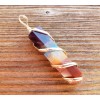 7 CHAKRA BONDED SPIRAL WIRE WRAPPED PENCIL POINT PENDANT GEMSTONE