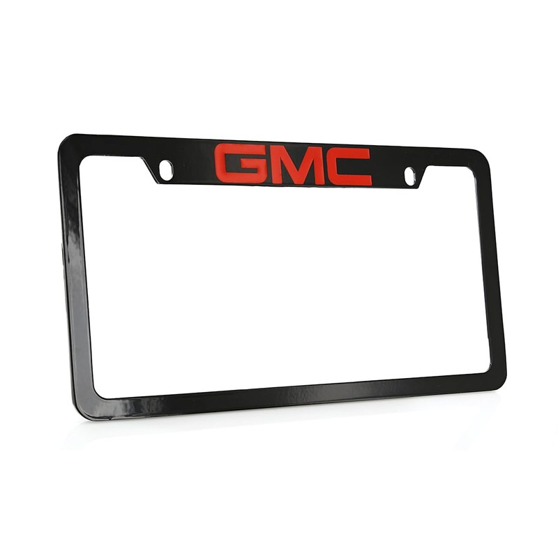 GMC Black Powder Coated Metal License Plate Frame