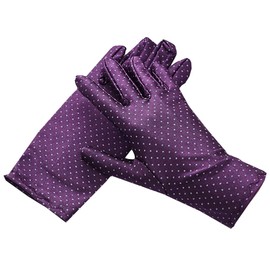 BUZZxSELECTION GB008 Polka Dot Pattern, Fabric, Gloves, Hand Care, UV Protection, White, Black, サイズ, Nylon Cotton