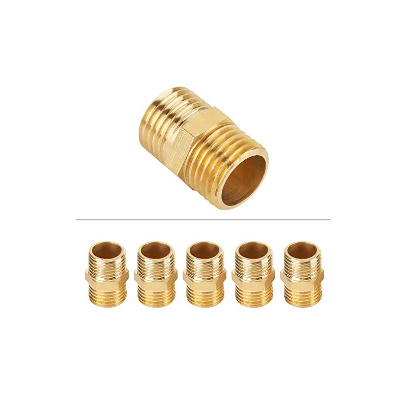 10 Pieces 1/4 BSP to 1/4 BSP Male Thread Brass