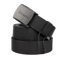 Drizzte Plus Size 47-83inch Men's Black Nylon Military Tactical Plastic Buckle Belt, Black, 67'' (Waist 56-59)
