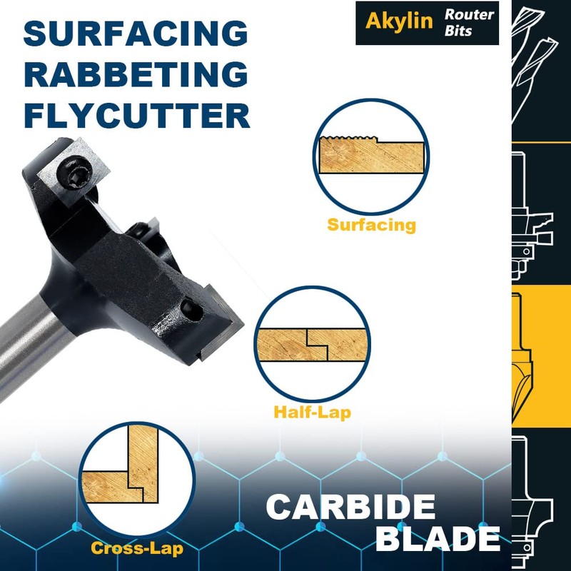 Akylin Slab Flattening Router Bit 1/2 Shank - CNC Spoilboard