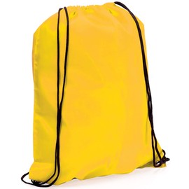 eBuyGB Unisex's Reusable Polyester Drawstring Backpack, Gym Rucksack, School Sport, PE Kit, Book Bag, Yellow, 34 x 42 cm Ideal for Printing, Cameo, HTV