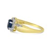 10k Yellow Gold Oval Sapphire And Diamond Ring (Size 7)