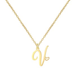 SERYNOW Gold Initial Necklaces for Women, Minimalist Initial Heart Necklaces for Her, Dainty Alphabet Letter Pendant Necklaces Gift for Women