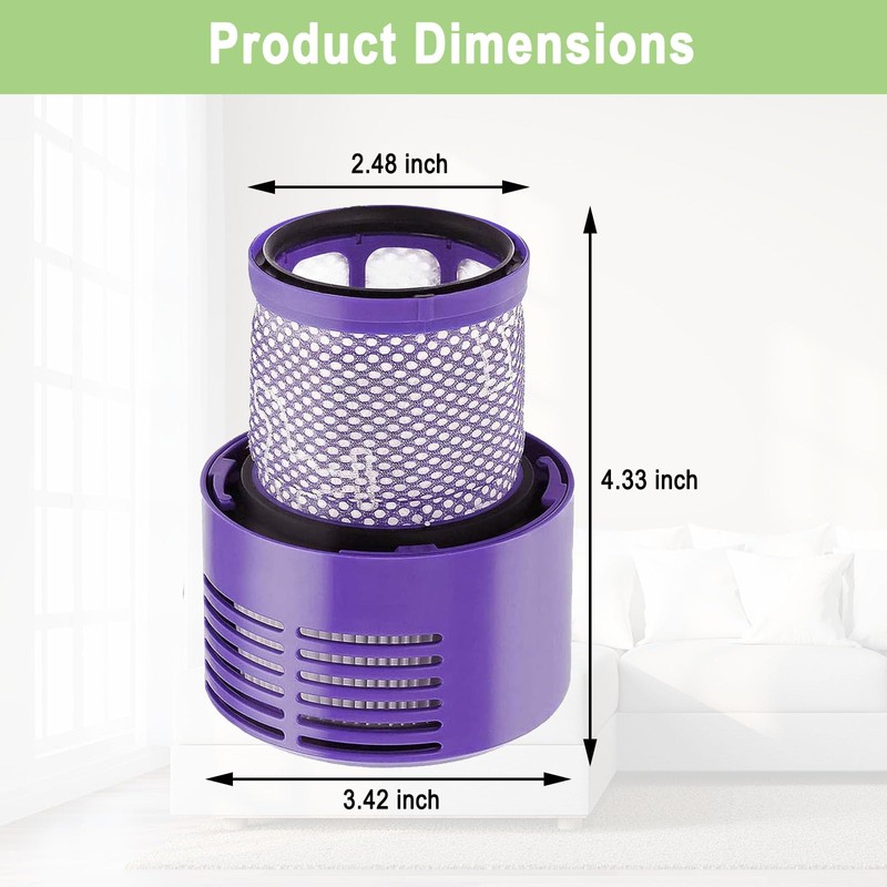 2 Pack V10 Filters Replacement for Dyson Cyclone V10 Absolute,