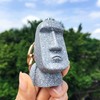 2PCS Easter Island Figurine Keychains, Moai Statue Sculpture Keyring Pendant